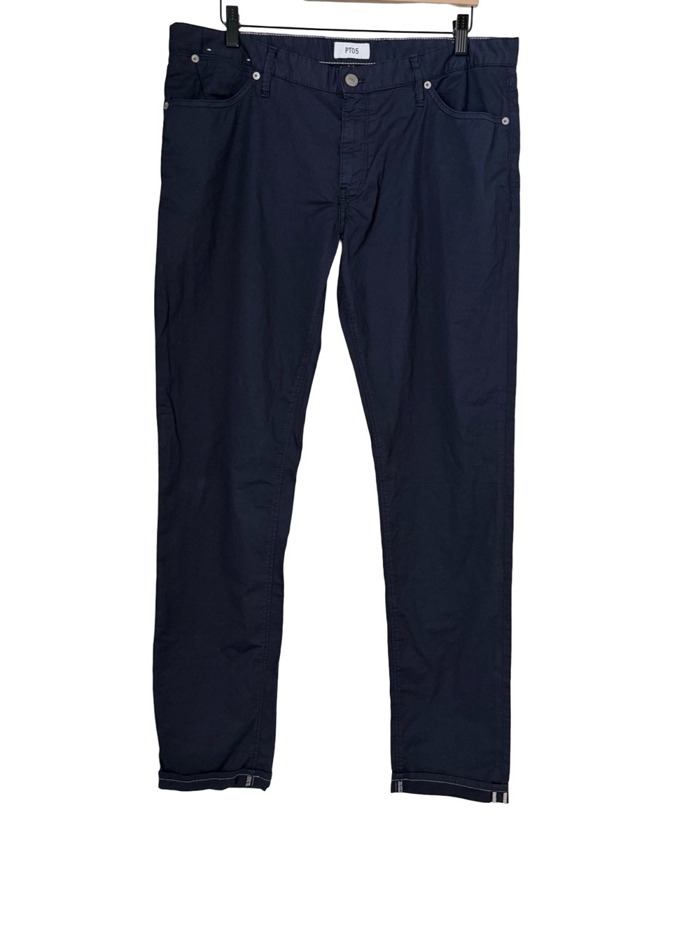 PT05 Navy Cotton-Linen Blend Pants Sz 40x 33